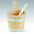 sauna spoon and wooden sauna bucket